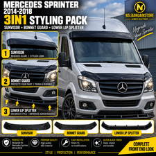 MERCEDES SPRINTER 2014-2018 3in1 LIPPENSPLITTER MOTORHAUBE SCHUTZ SONNENBLENDE SONNENBLENDE