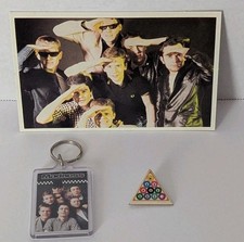 MADNESS - Vintage 1980s Band Keychain + Postcard + Pin - Lot Of 3 Pieces