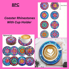 Mandala Pattern Diamond Painting Diy Coaster Rhinestones With Cup Holder
