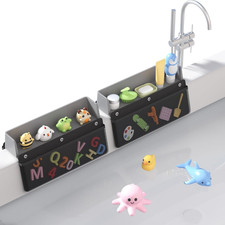 Bathtub Splash Guard Play Shelf - 2 Pack Toy Storage with Suction Cups