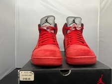 Air Jordan 5 Retro Red Suede Flight Suit Size...