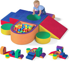 6 Pieces Toddler Climbing Toys Indoor, Crystal Velvet Foam Climbing Blocks for T