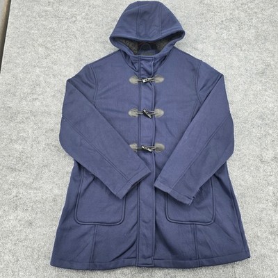 Big Chill Navy Blue Toggle Front Hooded Fleece Lined Jacket Plus Size LC252358