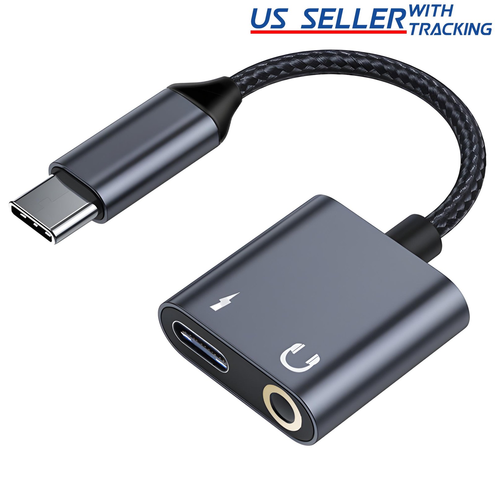 USB-C Type C to 3.5mm 1/8" Aux Audio Adapter with Active DAC