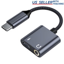 USB-C Type C to 3.5mm 1/8" Aux Audio Adapter with Active DAC and 60W PD Charging