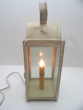 Lantern Metal Table Lamp Distressed Country Cottage Shabby Electric