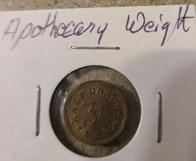 The H. Drich Co. Antique Apothecary Weight 3 Drachm 3S. N.S.W