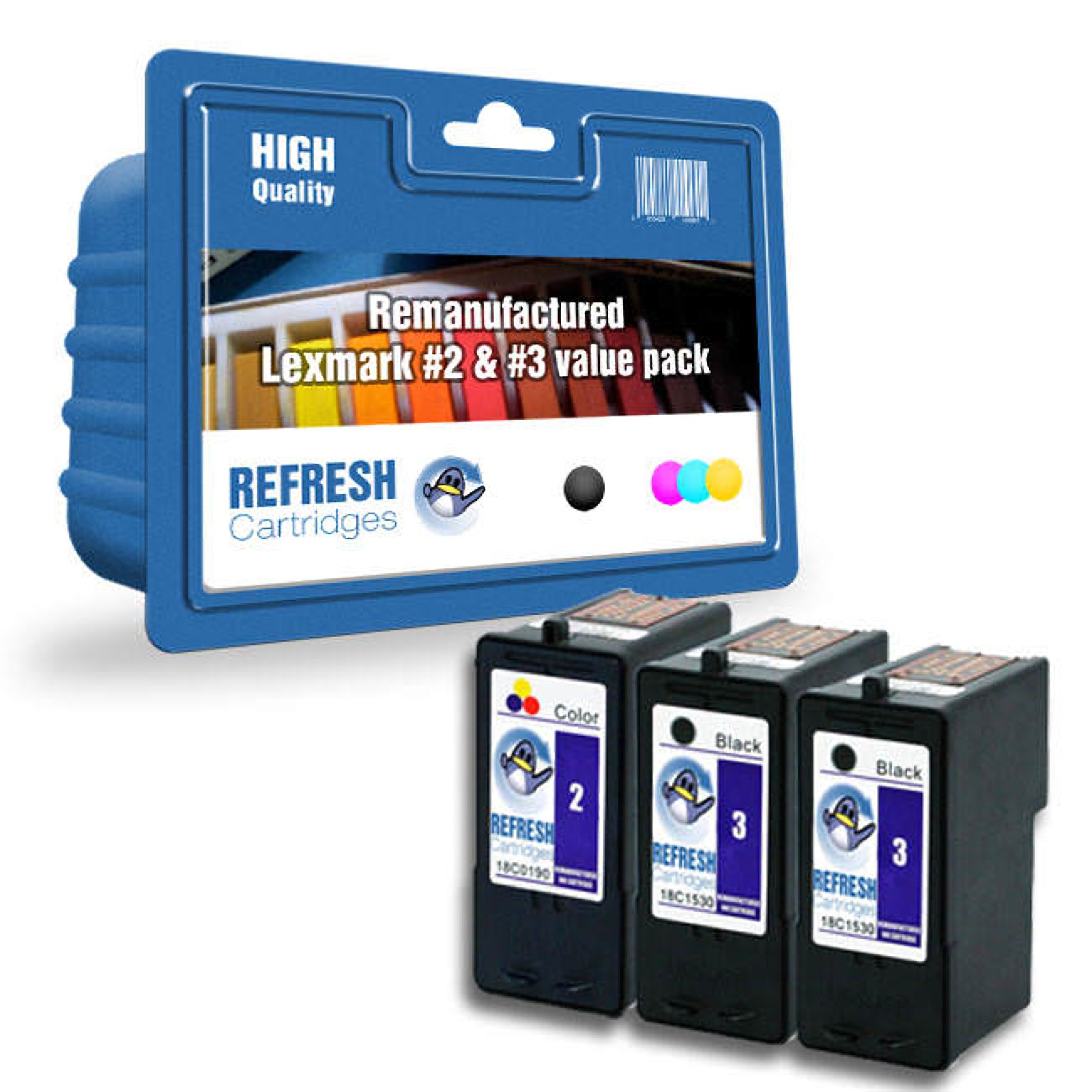 Refresh Cartridges Value Pack 2x#2/1x#3 Ink Compatible With Lexmark Printers