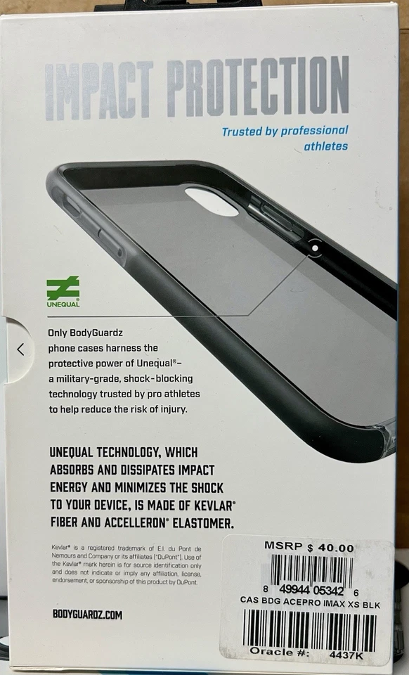 8 X Funda BodyGuardz Ace Pro con Tecnología Desigual - iPhone XS Max - Negra/Ahumada Foto 2 de 2