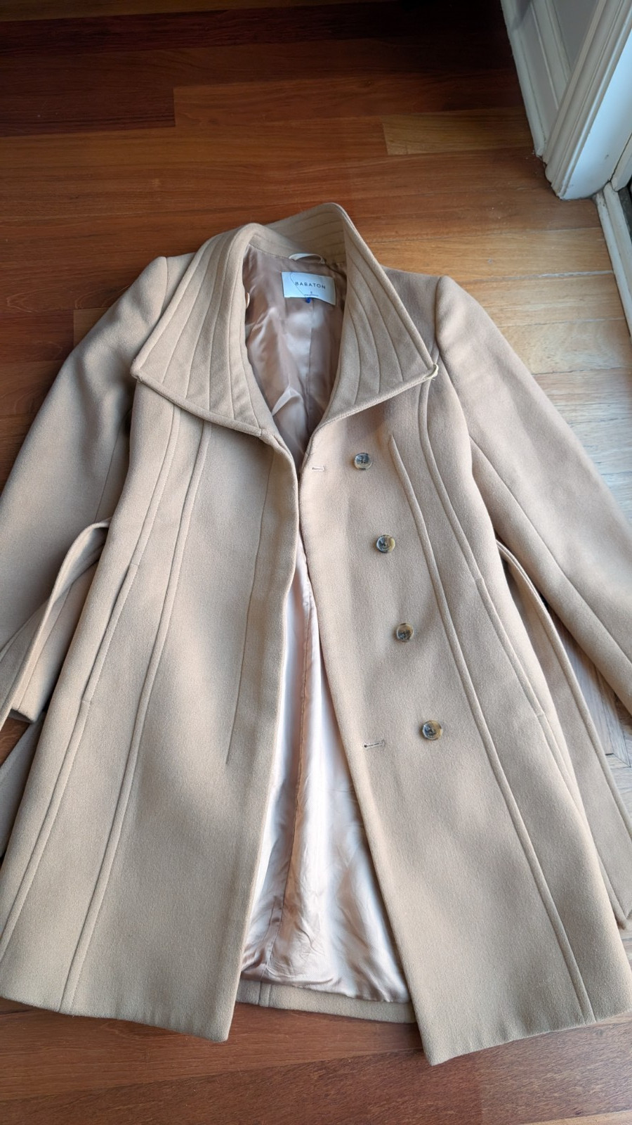 Aritzia Babaton Connor coat with pockets wool Women Small Camel tan