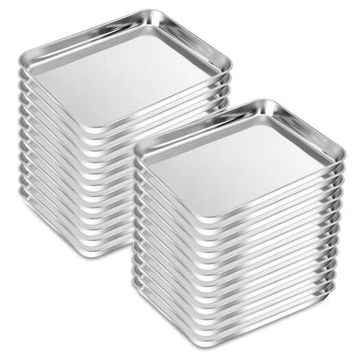 24 Pcs Baking Sheet Pan Cookie Sheet Set for Oven Stainless 10 x 8 x 1 Inch