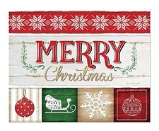 Merry Christmas Sweater Style Wall Sign 12x15