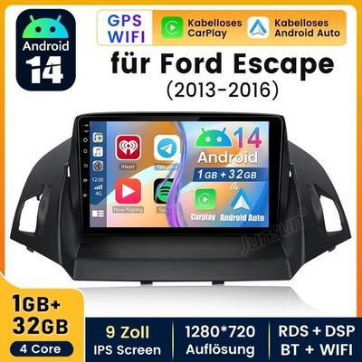1G+32G Android 14 Autoradio Für C-Max Ford Kuga 2012-18 Escape Carplay Navi GPS 