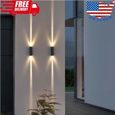 Outdoor Wall Light 2Pack, LED Up and Down Lights, IP65 Aluminum Black
