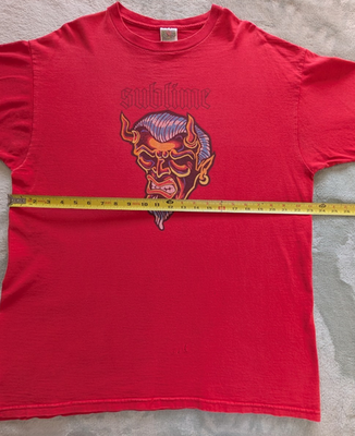 Vintage Sublime Devil Face Skunk Records T-Shirt Red XL 90s Reggae