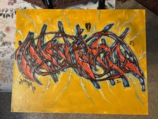 Original Graffiti Art Acrylic Painting Wildstyle on Canvas Panel 11” x 14”