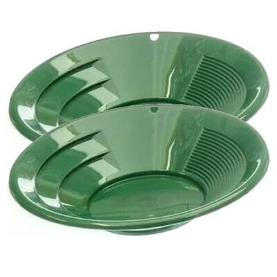 Sluice Monkey 2 Pack of Small 10'' Green Gold Pans for Gold Panning