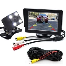 4.3" TFT LCD Rear View Monitor + Waterproof Night Vision Car Backup Camera