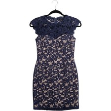 Sequin Hearts Navy Blue Lace Sequin Bodycon Dress Cap Sleeve 4413XX1C Size 1