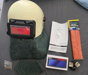 Ridge Products Throne 1.0 FlipUp Weld Hood Customized Leather & The Heir Lense