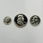 LOT OF 3 1955-P Silver Proof 10c 25c 50c Dime Quarter Franklin Half Dollar Coin