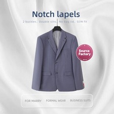 Mens Grey Glen Plaid Two-Button Modern Slim Fit Business Suit-NwT- Fast Shipping