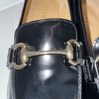 J Crew Black Patent Classic Gold Horse Bit Slip On Loafers Shoes Size 6 — photo 2