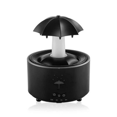 Colourful Night Light Mute Spray Rotating Umbrella water Drop Air Humidifier oil