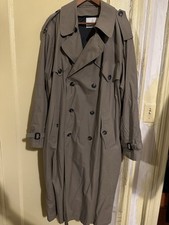 London Fog Mens Double Breasted Trench Coat XL 2XL Khaki Tan Beige Missing Liner