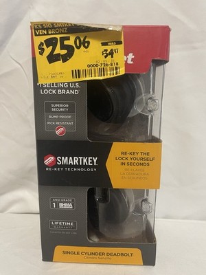 KWIKSET  Deadbolt Keyed One Side Venetain Bronze SmartKey  NEW