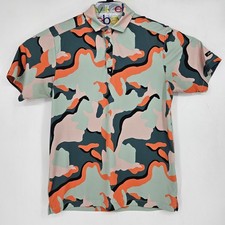 Bad Birdie Polo Shirt Mens Medium Camouflage Golf Performance Short Sleeve