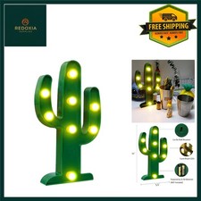 Adorable Cactus Marquee Sign Warm White LED Lamp 10 Inches High