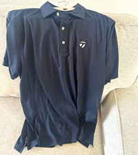 Sun Day Red Men’s Black Golf Polo Shirt XL Short Sleeve Logo Button Collar