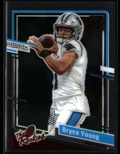 Bryce Young 2023 Clearly Donruss #13 The Rookies Red #/100 Carolina Panthers