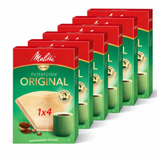 480x Melitta Filtertüten/Kaffeefilter 1x4 Original 80 Stück Naturbraun 6er Pack