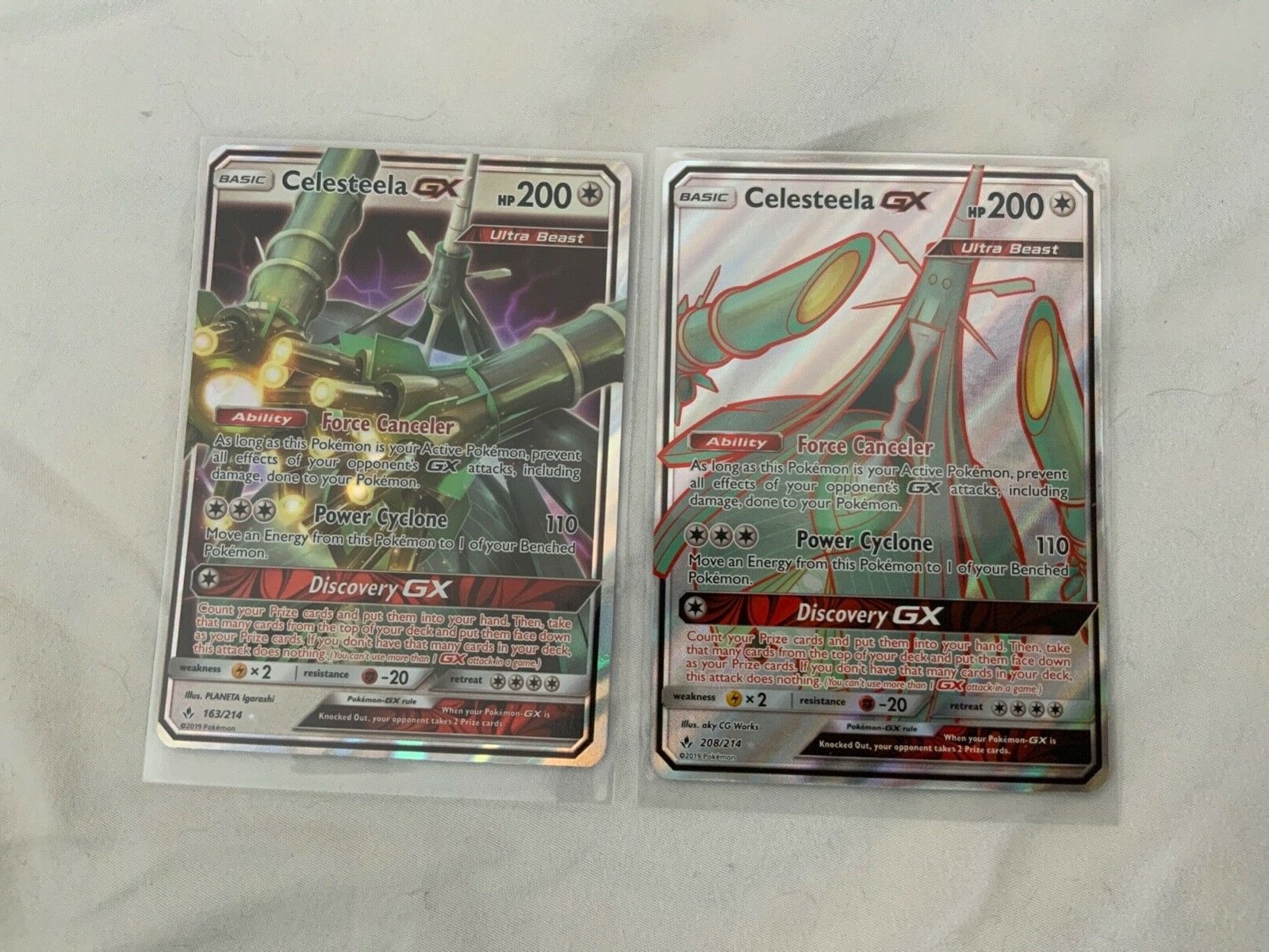 Pokemon Celesteela GX 163/214 & 208/214 Holo Ultra Rare Unbroken Bonds Near MINT