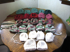 Mini Knit Hats, Beanies Christmas DIY Crafts for Dolls, Snowmen Clothes Lot x26