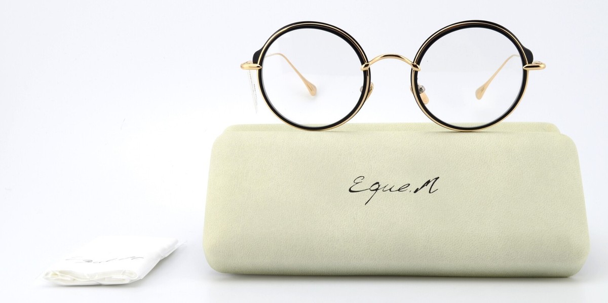 EQUE.M Brille Ice Cream Dive ABG Pure Titanium Round Panto Black