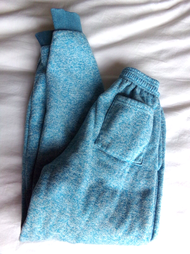 Vtg Girls Joggers Sweatpants 10-12 Y2K 80's 90s STONEWASHED Blue-Green Lounge