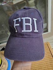 Vintage FBI Men's adjustable baseball cap snapback hat Made In USA black