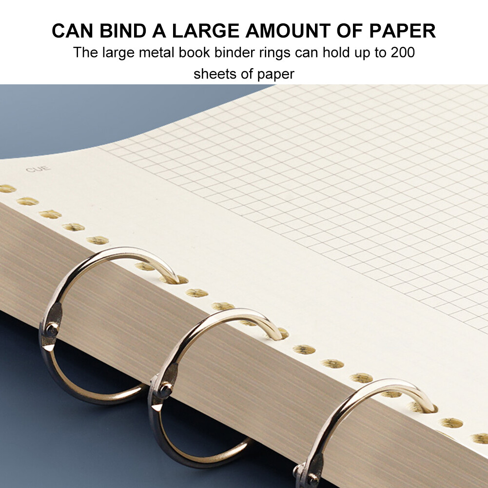 Uxcell 8pcs Metal Binder Rings - 54mm Loose Leaf Hinge Snap Key Rings