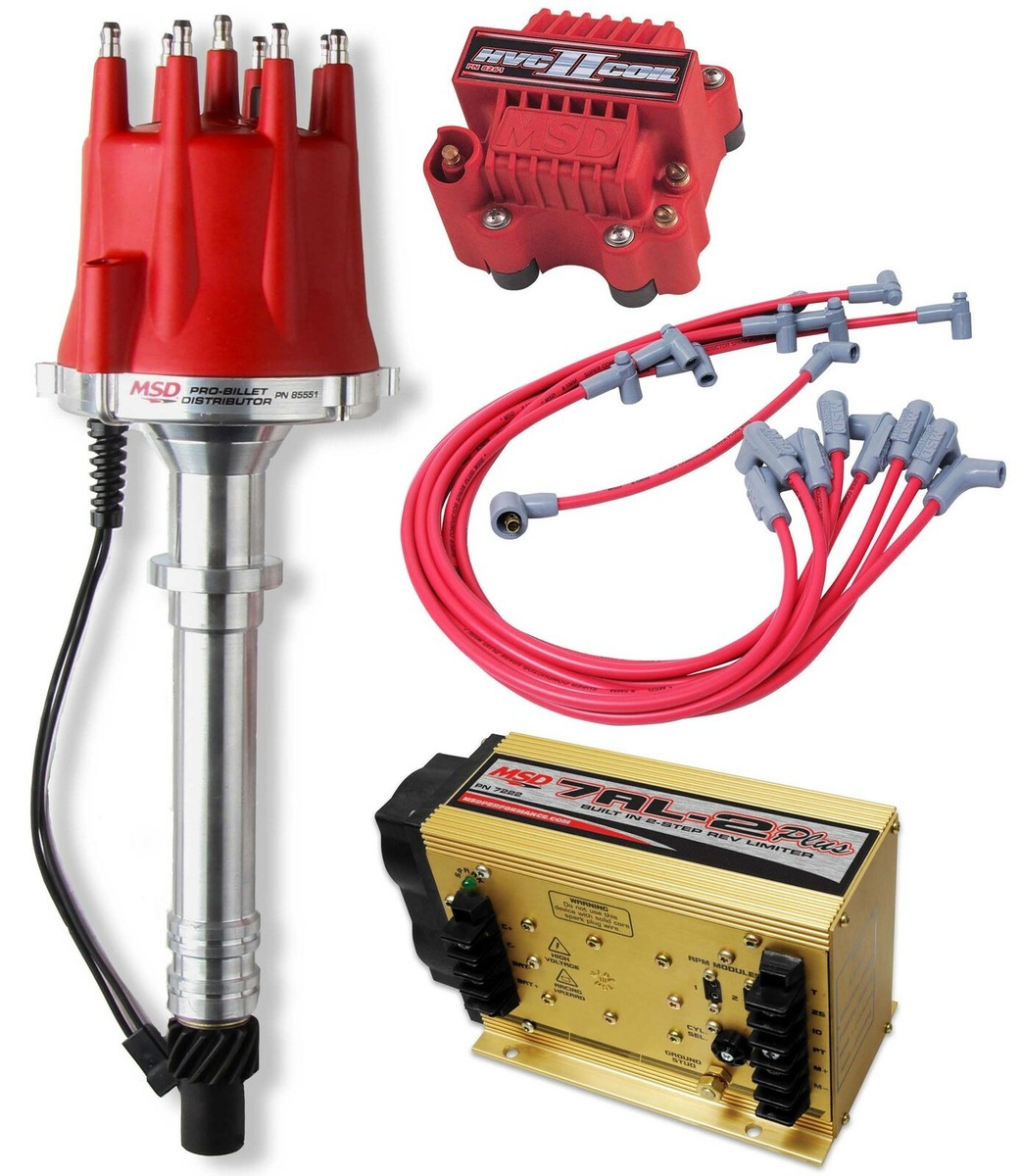 MSD DRAG RACING IGNITION KIT,7AL-2 BOX,SPARK PLUG WIRES