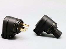 Hifi Right Angle Power Plug Connector US main IEC female Pure Copper Gold