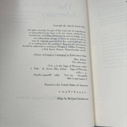The Adversary Volume IV 4 Julian May 1984 Saga Of Pliocene Exile Hard Cover Book - Picture 4 of 8