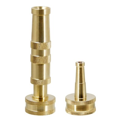 2Pcs Solid Brass Adjustable Twist Hose Nozzle Jet Sweeping Sprayer for Watering