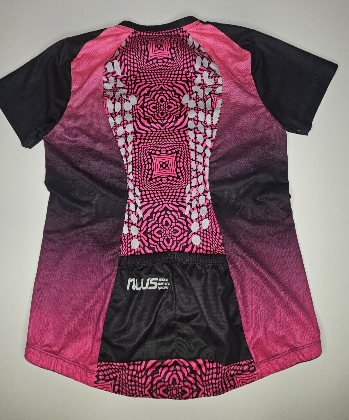 Nishiki Cycle Bike Bicycle Jersey Shirt Womens Medium Polyester Pink Magenta