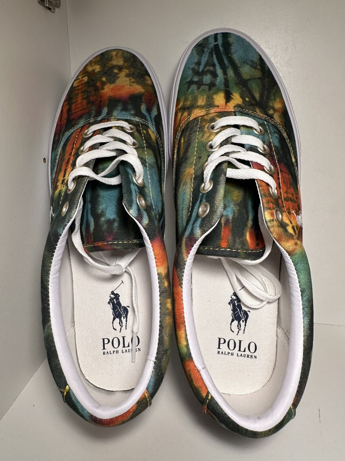 POLO RALPH LAUREN RRL Tie Dye Keaton Pony scarpe estive uomo 10 nuove senza scatola