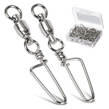 High Strength Fishing Snap Swivels Ball Bearing Stainless Fishing Swivels, 25 Pc