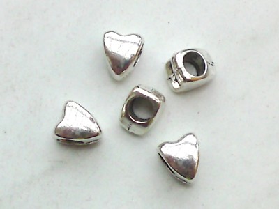 10x Beads Herz 9x8mm Großloch Perlen Spacer Schmuck Perle Anhänger Deko Basteln
