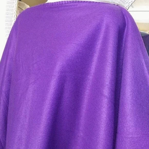 GROOVY GLAM Purple Handmade Classic Fleece Poncho - Image 2 of 4